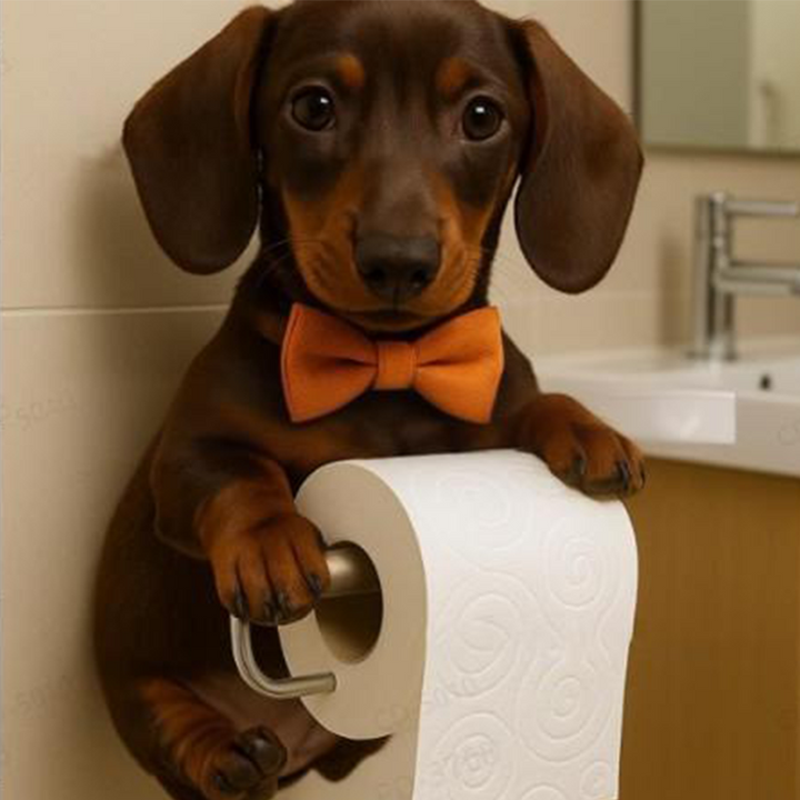BowLift | Dog Toilet Paper Holder – Decorative Dispenser for a Cheerful Bathroom