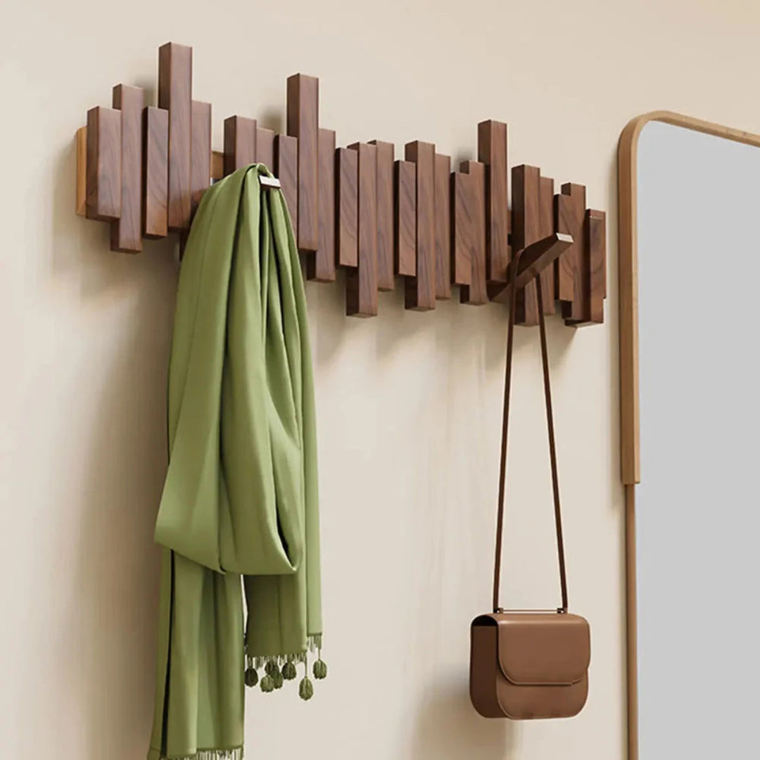 PianoWood Wall Coat Rack – Wooden Piano Key Coat Rack made of Walnut or Beech Wood | Bowlift