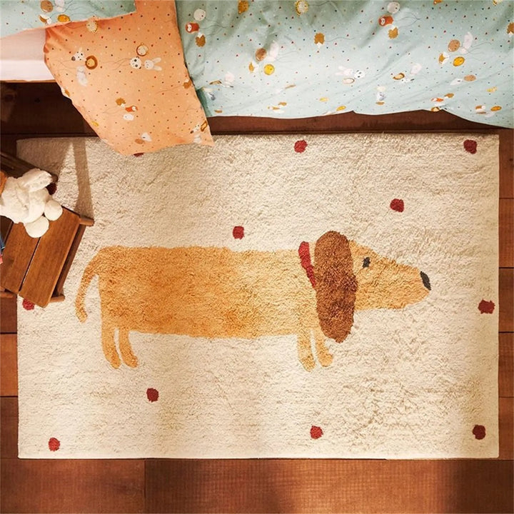 BowLift | Soft rug with dachshund pattern – Cozy children's rug for the bedroom