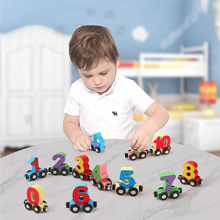 BowLift | MagniTrain – Magnetic Wooden Number Train for Playful Learning