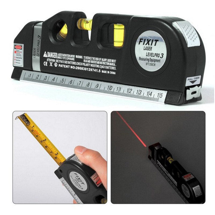 in-1 Tool – Laser Level with Ruler, Level, and Protractor Bowlift