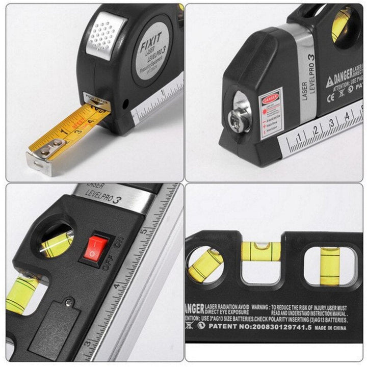 in-1 Tool – Laser Level with Ruler, Level, and Protractor Bowlift