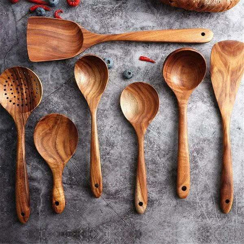 BowLift | TeakWare - 7-piece sustainable kitchen utensil set