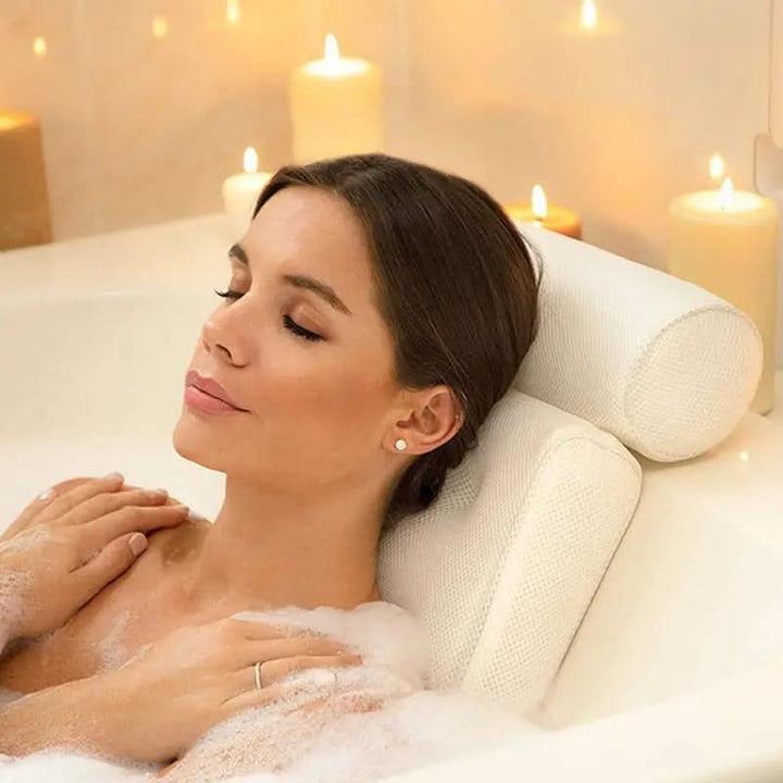BowLift | RELAXURA – Bath headrest made of 4D mesh, ergonomic & non-slip