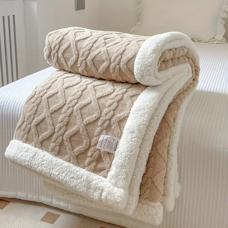 BowLift | Fleece Throw Blanket Sherpa Reversible Bed Cover