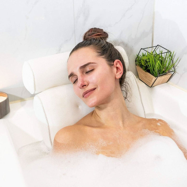 BowLift | RELAXURA – Bath headrest made of 4D mesh, ergonomic & non-slip