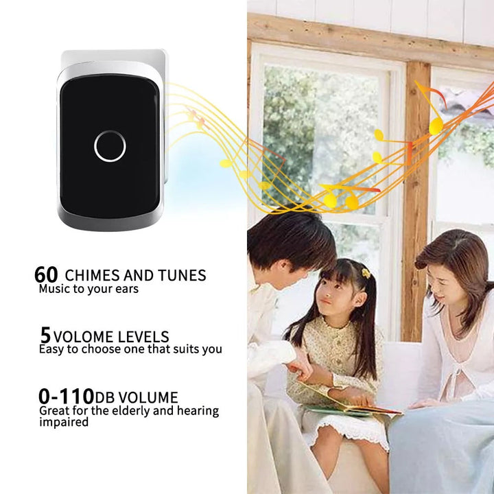 BowLift | Wireless Waterproof Doorbell with LED Flash – Easy Installation, Adjustable Volume & 36 Chimes