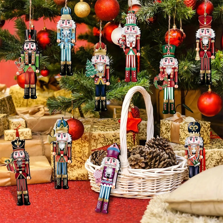BowLift | Set of 12 Decorations Wooden Nutcracker Pattern for Christmas Tree
