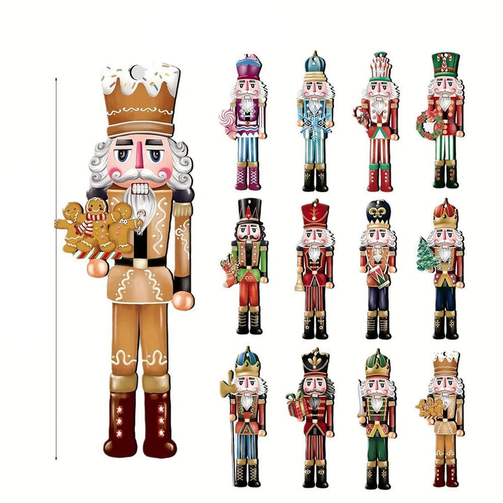 BowLift | Set of 12 Decorations Wooden Nutcracker Pattern for Christmas Tree