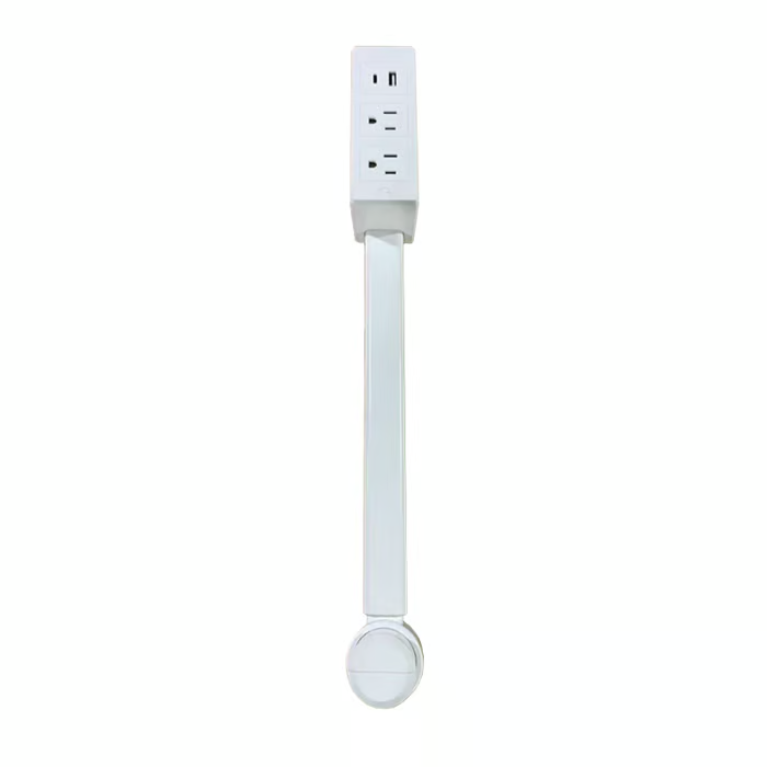 BowLift | Power Outlet Extender | USB-A & USB-C Charging Hub | Dual AC Outlets | 70cm Flexible Arm