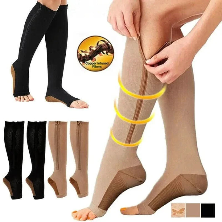 BowLift | Compression Socks with Zipper for Support and Relief
