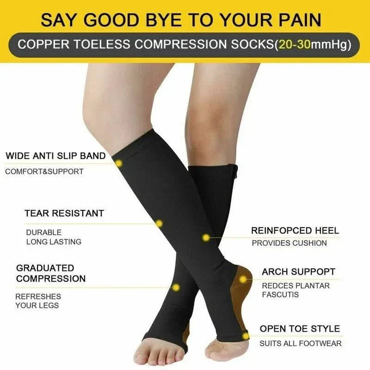 BowLift | Compression Socks with Zipper for Support and Relief