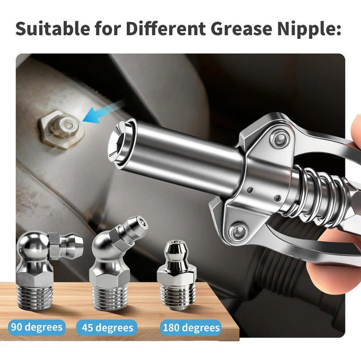 IronGrip Grease Nipple Coupler with Two-Handle Locking | Bowlift