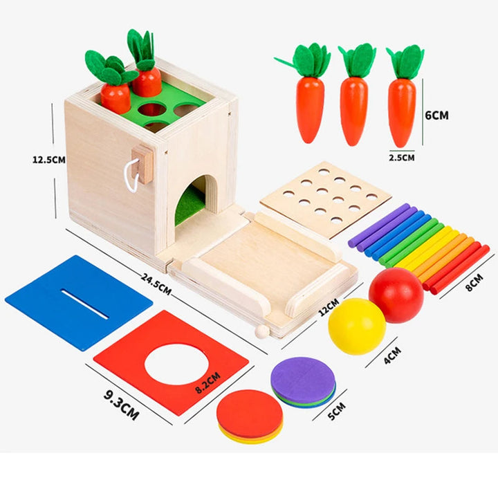 BowLift | Montessori Wooden Play Box: Tasks & Solutions Set