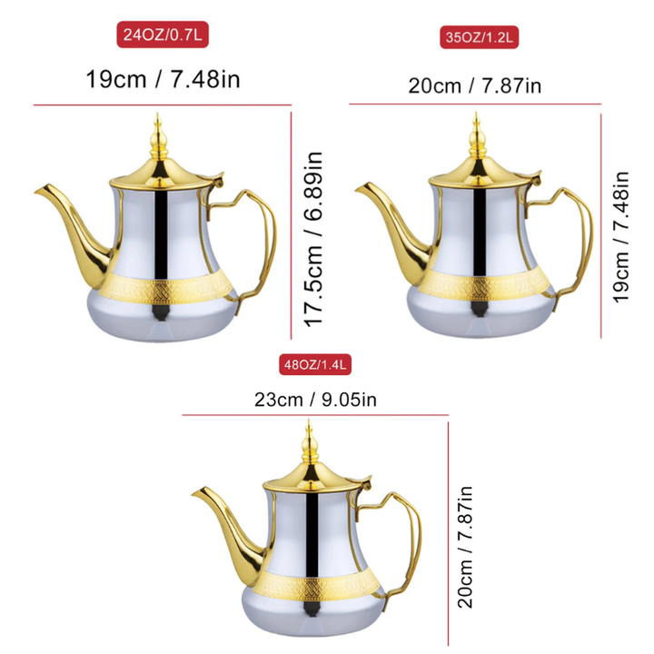 Induction Gas Arabic Style Stainless Steel Teapot Water Tea Kettle | Bowlift