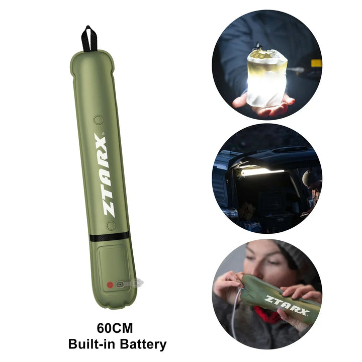 BowLift | Inflatable Solar LED Tube Light - LumiGlow Pro