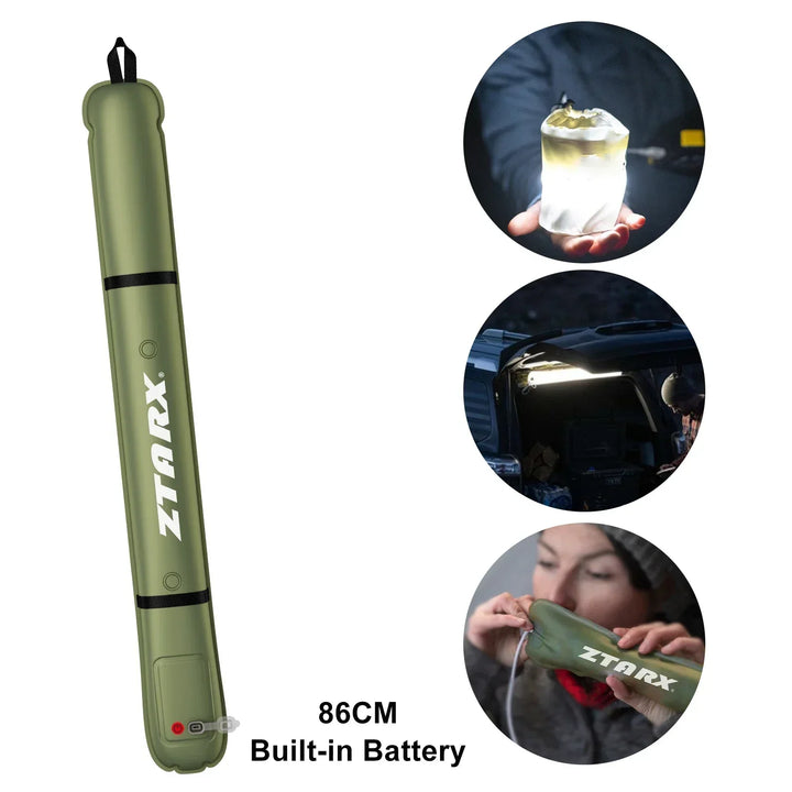 BowLift | Inflatable Solar LED Tube Light - LumiGlow Pro