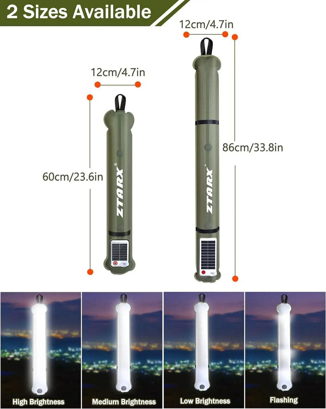 BowLift | Inflatable Solar LED Tube Light - LumiGlow Pro