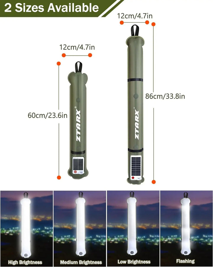 BowLift | Inflatable Solar LED Tube Light - LumiGlow Pro