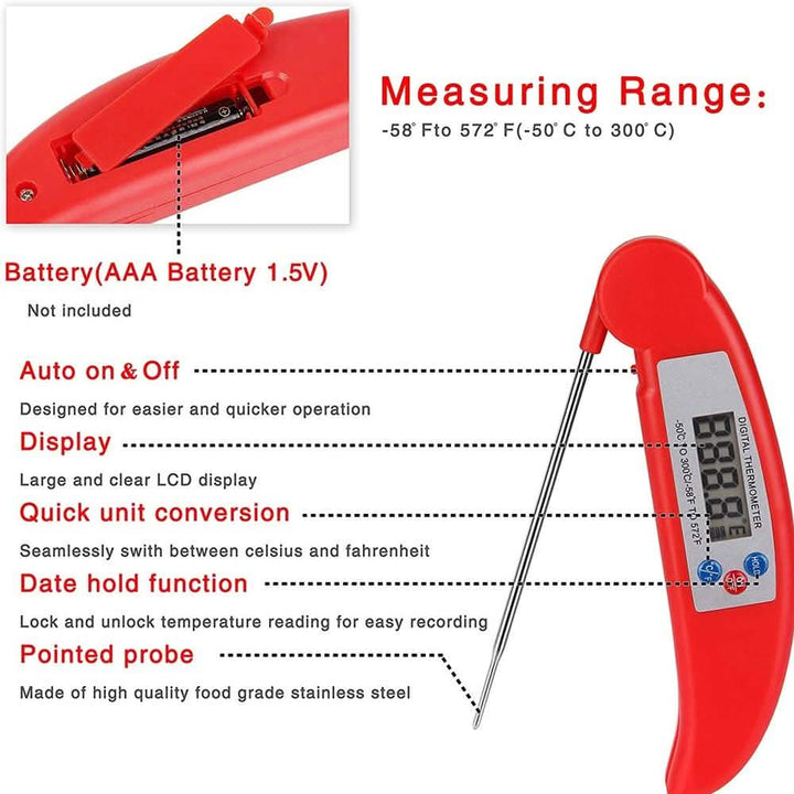 BowLift | Instant digital meat thermometer probe for grilling and cooking