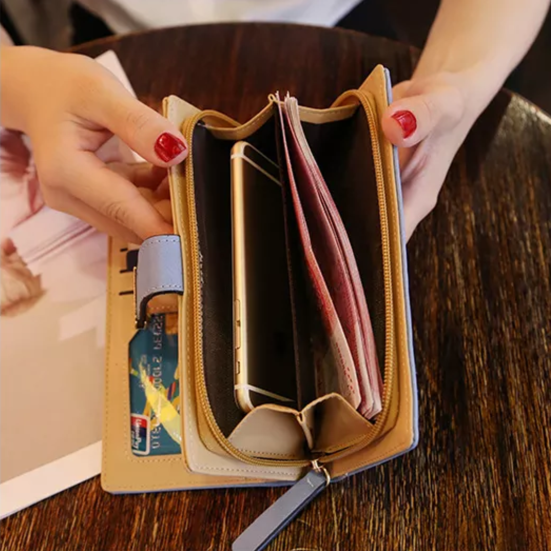 BowLift | GoldenLeaf PU Leather Wallet with Leaf Charm Design