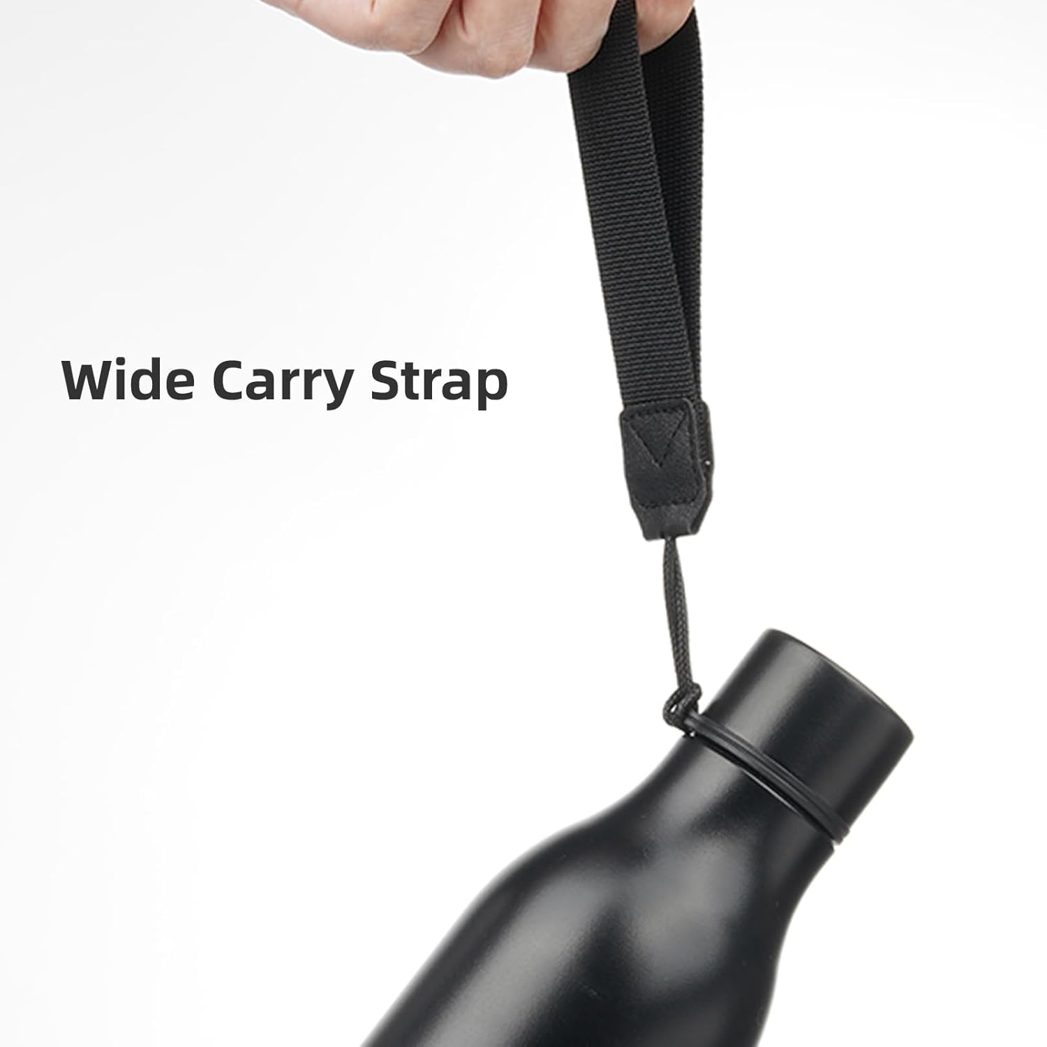 BowLift | Isolated stainless steel water bottle with strap