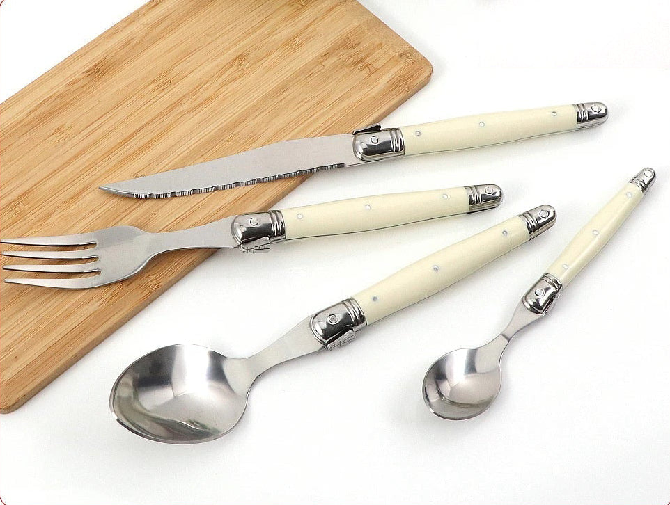 BowLift | IvoryElegance – Luxury Laguiole Cutlery Set with Timeless Style