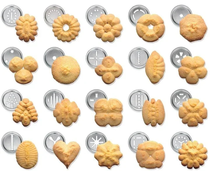 BowLift | Cookie press made of stainless steel with attachments for creative cookies and pastries