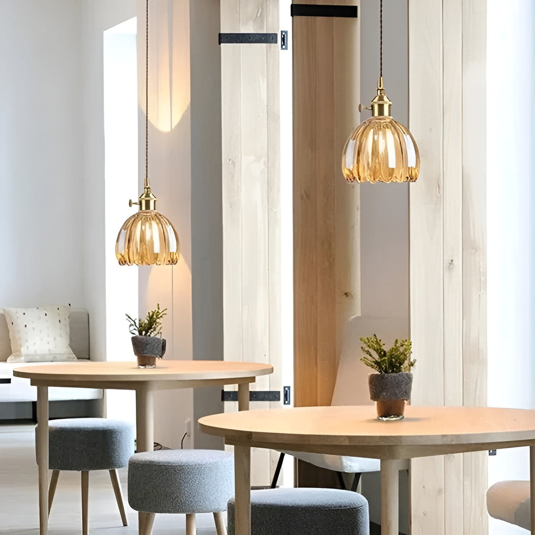 Pendant light with flower glass – Japanese design for cozy rooms | Bowlift