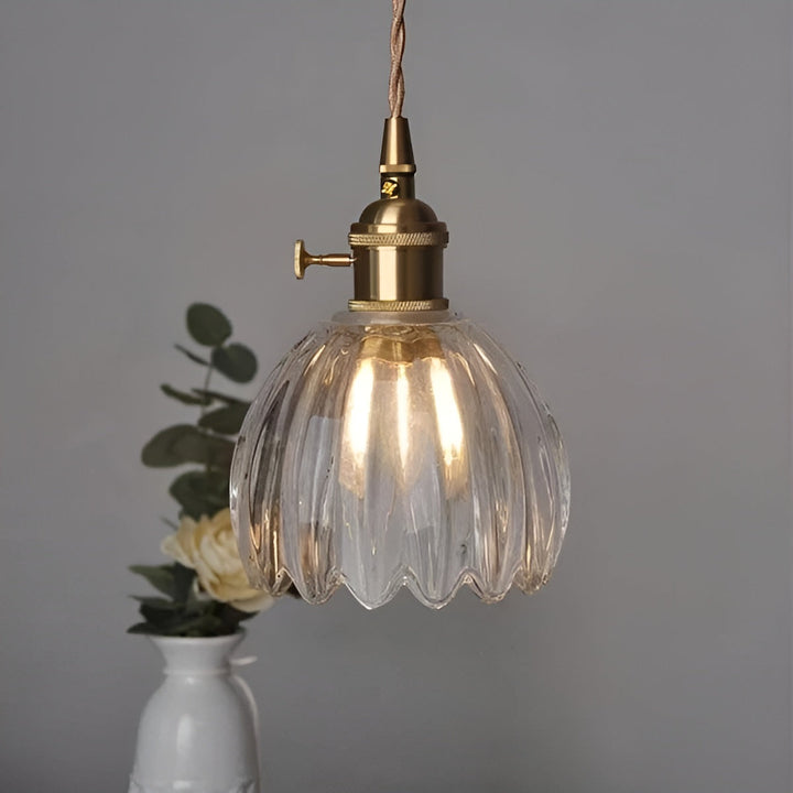 Pendant light with flower glass – Japanese design for cozy rooms | Bowlift