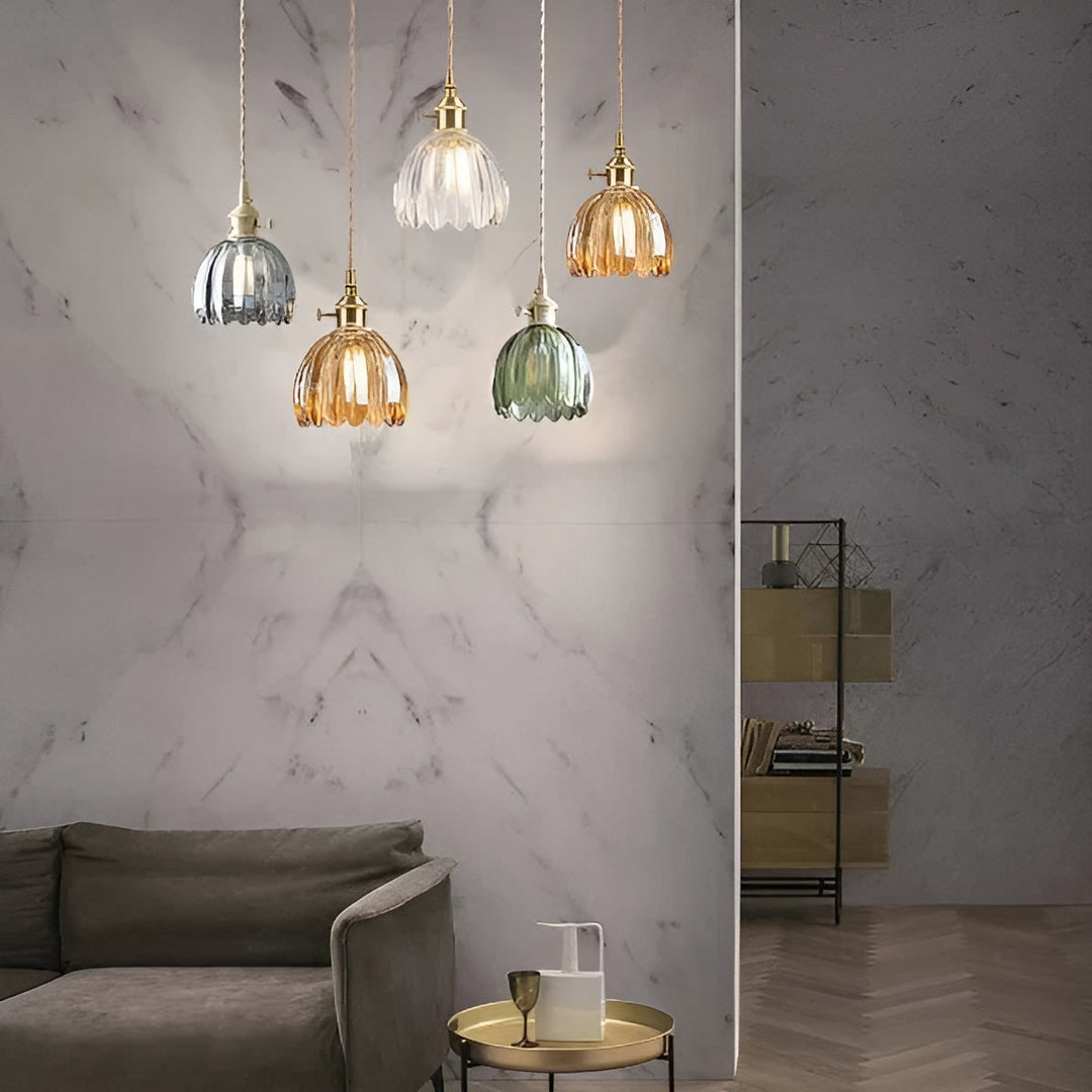 Pendant light with flower glass – Japanese design for cozy rooms | Bowlift