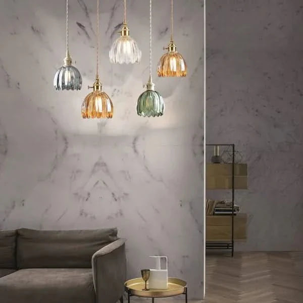 BowLift | Glass Flower Pendant Light – Japanese Style