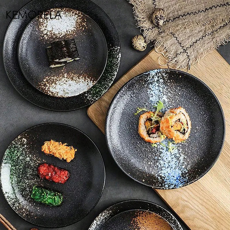Japanese Style Ceramic Circular Dinner Plate Dessert Dish Plate | Bowlift