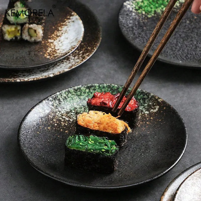 Japanese Style Ceramic Circular Dinner Plate Dessert Dish Plate | Bowlift