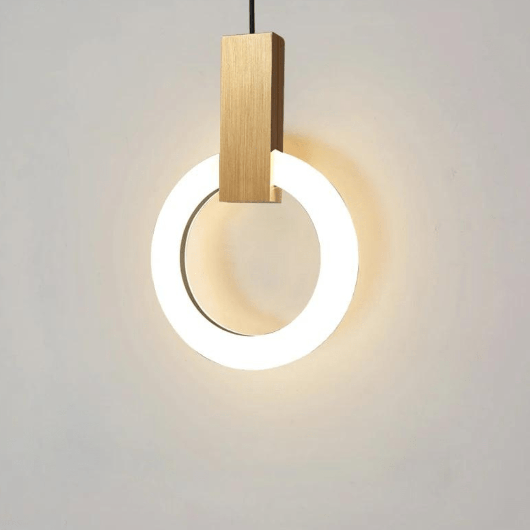 BowLift | Nordic LED Pendant Lamp Made of Wood, Round