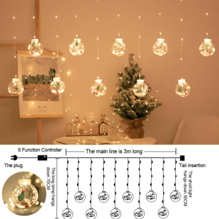 BowLift | GlowBliss - Glittering LED light chain with bubbles for festive Christmas decorations