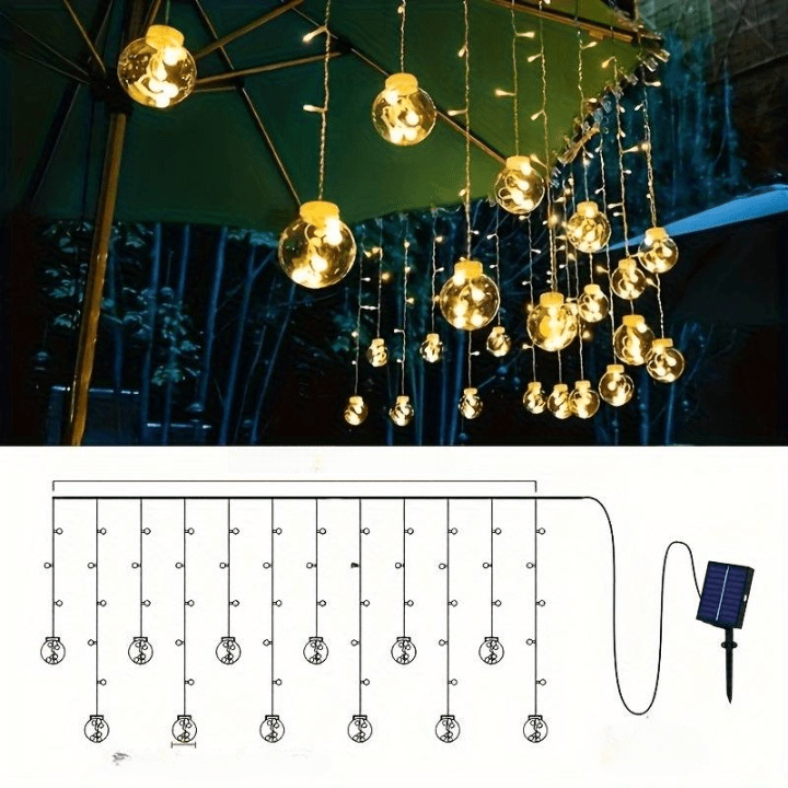 BowLift | Outdoor Solar Bubble String Lights – 8 Modes