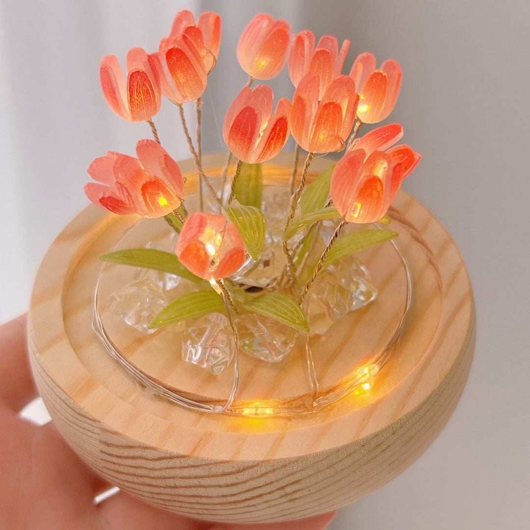 Tulip Night Light LED on Batteries – Soothing Wireless Light for Bedroom and Kids Room | Bowlift