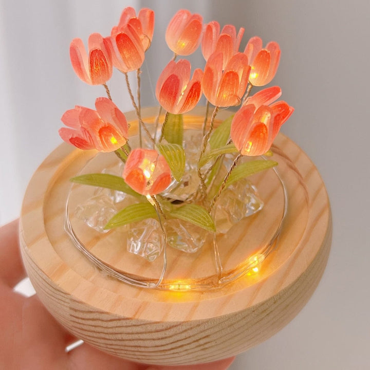 Tulip Night Light LED on Batteries – Soothing Wireless Light for Bedroom and Kids Room | Bowlift