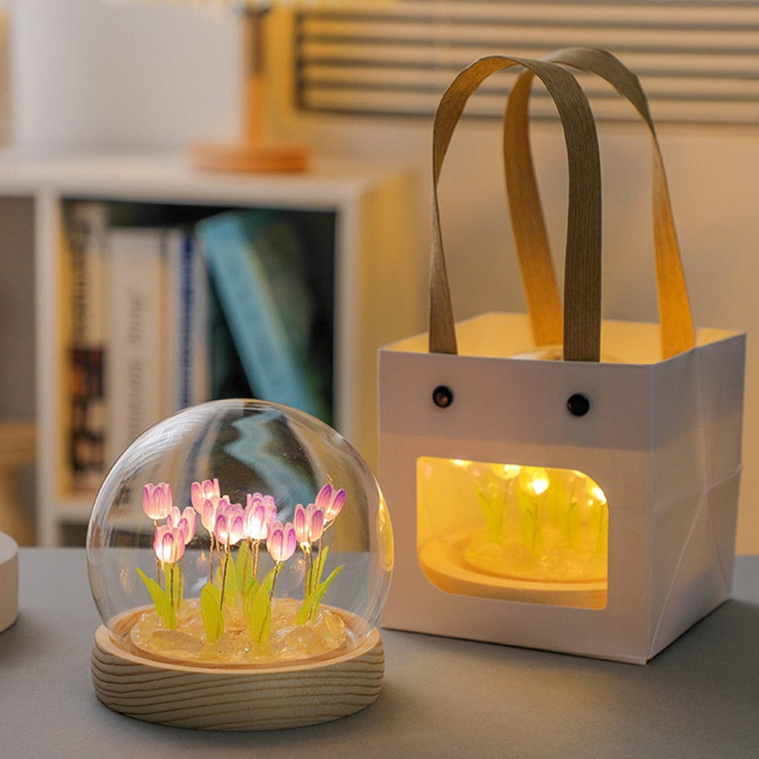 Tulip Night Light LED on Batteries – Soothing Wireless Light for Bedroom and Kids Room | Bowlift