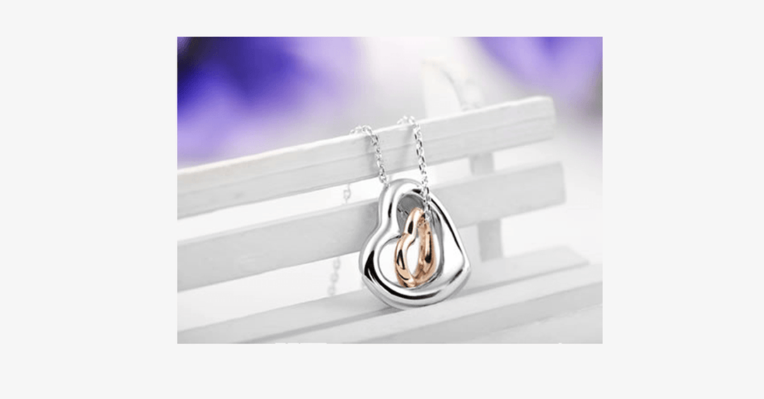 BowLift | Double Heart Gold-Silver Coating Pendant - Fashionable Lobster Clasp Gold-Plated Pendant for You