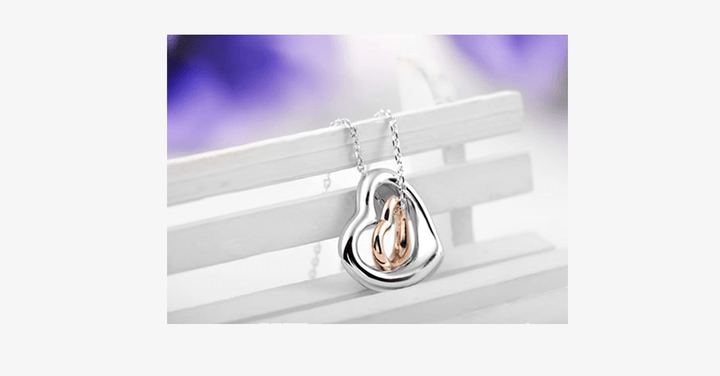 BowLift | Double Heart Gold-Silver Coating Pendant - Fashionable Lobster Clasp Gold-Plated Pendant for You