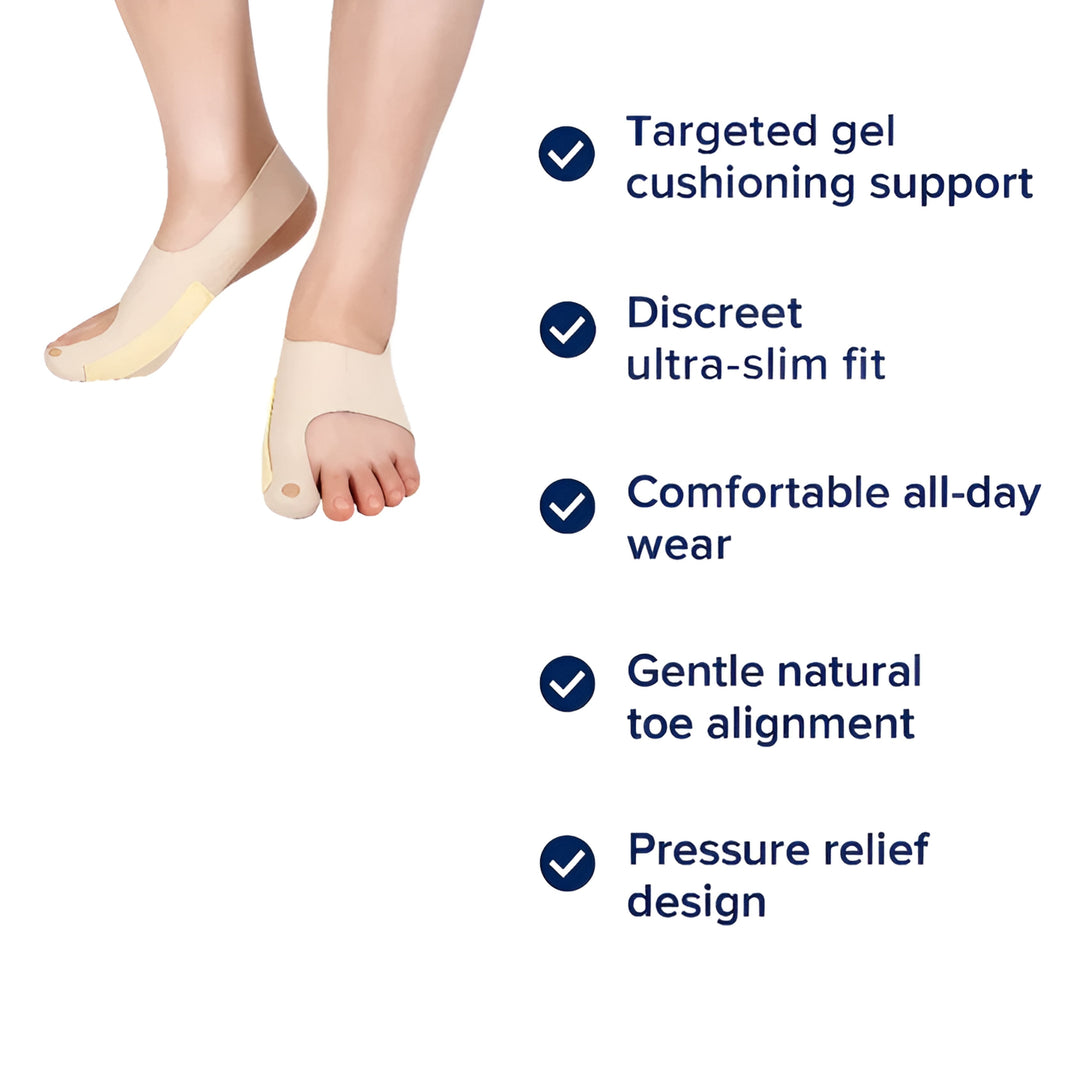 Pain-Reducing Gel Padding – Ultra-Slim Stretch Fabric – Everyday Comfort and Alignment for Bunions Bowlift