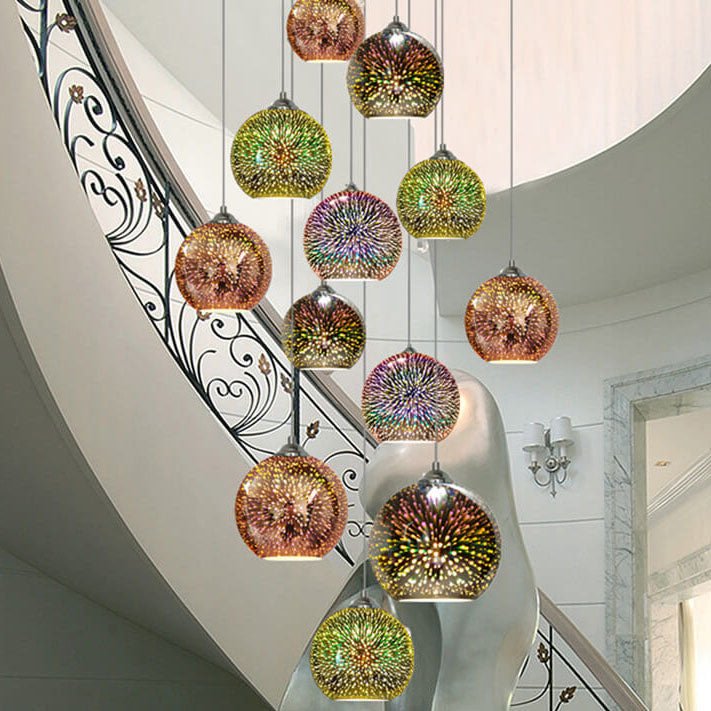 BowLift | SPARKDOME – 3D Glass Dome Pendant Light with Colorful Illumination
