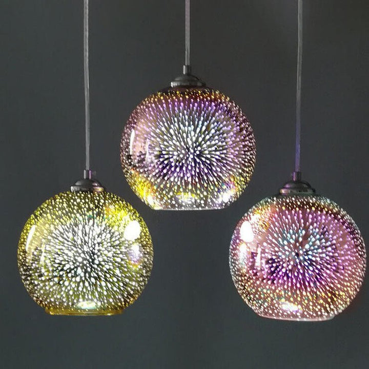 BowLift | SPARKDOME – 3D Glass Dome Pendant Light with Colorful Illumination
