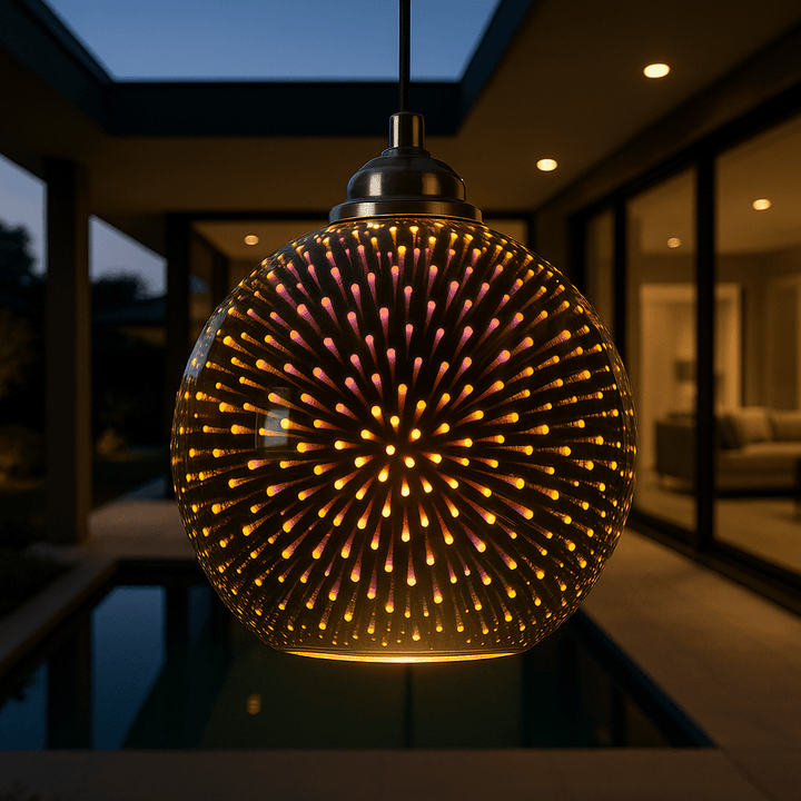 BowLift | SPARKDOME – 3D Glass Dome Pendant Light with Colorful Illumination