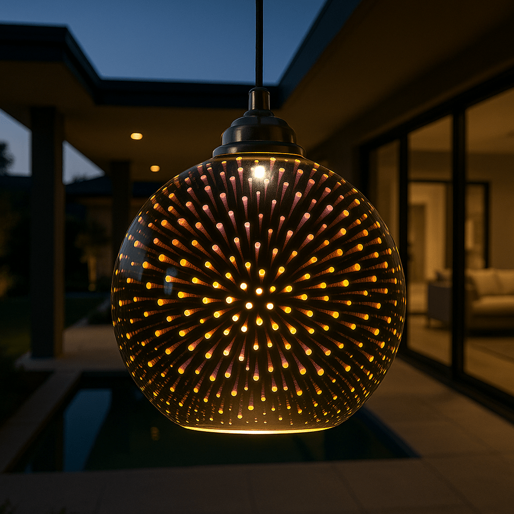 BowLift | SPARKDOME – 3D Glass Dome Pendant Light with Colorful Illumination