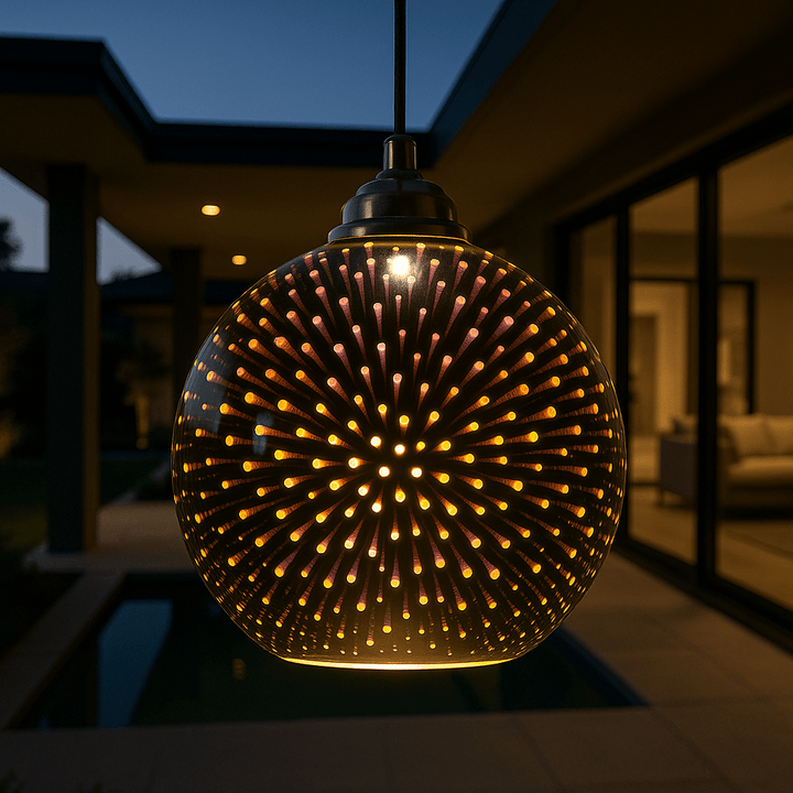 BowLift | SPARKDOME – 3D Glass Dome Pendant Light with Colorful Illumination