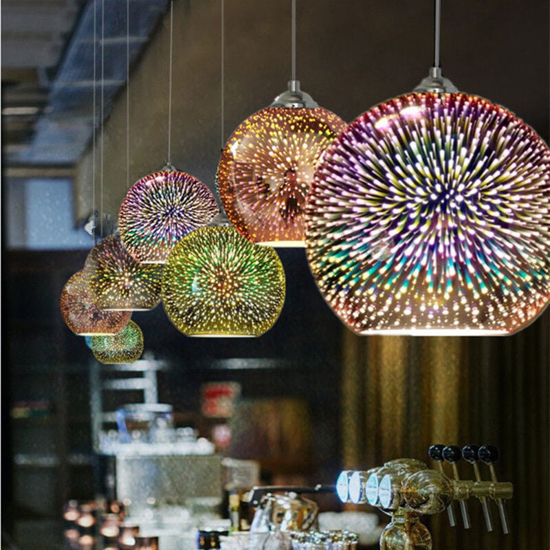 BowLift | SPARKDOME – 3D Glass Dome Pendant Light with Colorful Illumination
