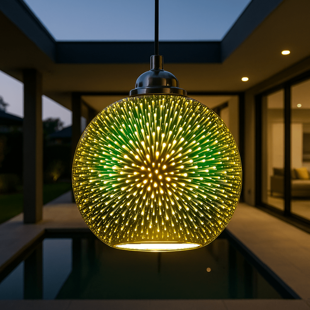 BowLift | SPARKDOME – 3D Glass Dome Pendant Light with Colorful Illumination
